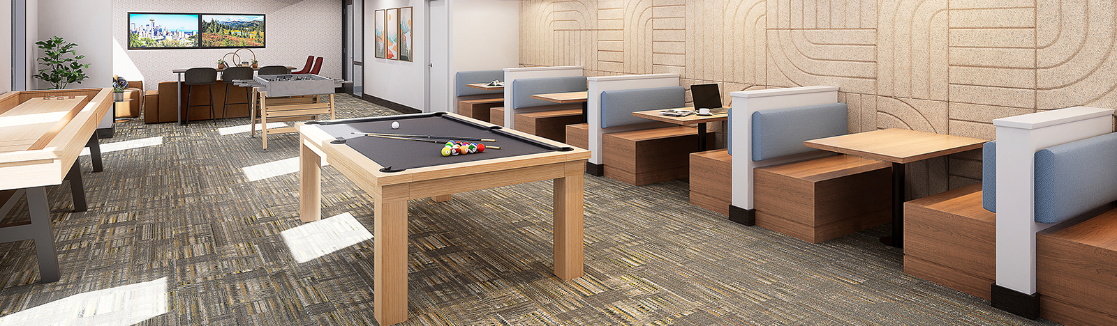 Resident lounge featuring a pool table