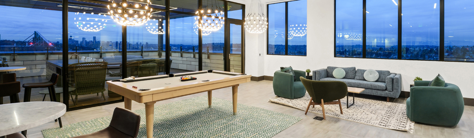 Resident clubhouse featuring a pool table