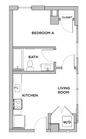 A2 - 1x1 Floor plan