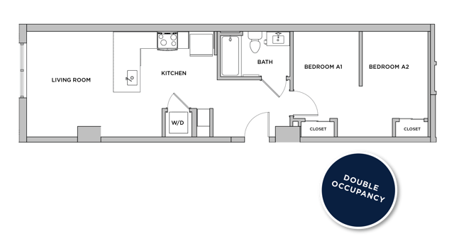 A6 - 1x1 Floor plan