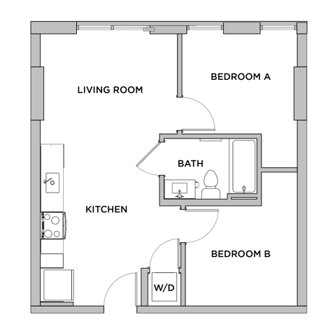 B2 - 2x1 Floor plan