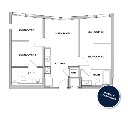 B2-M - 2x2 Floor plan