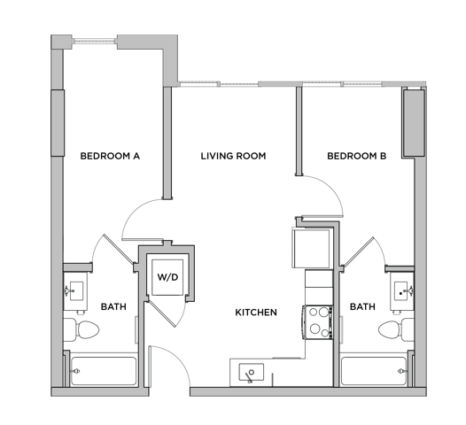 B4 - 2x2 Floor plan
