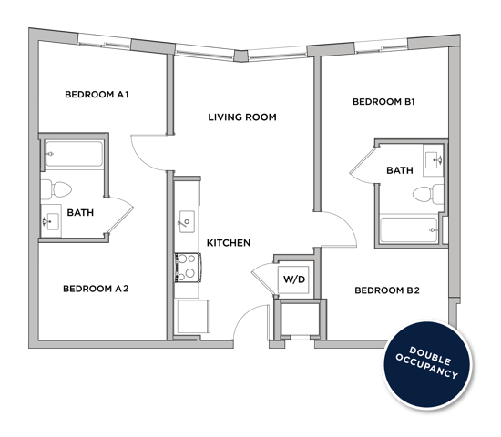 B4-M - 2x2 Floor plan