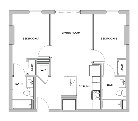 B5 - 2x2 Floor plan
