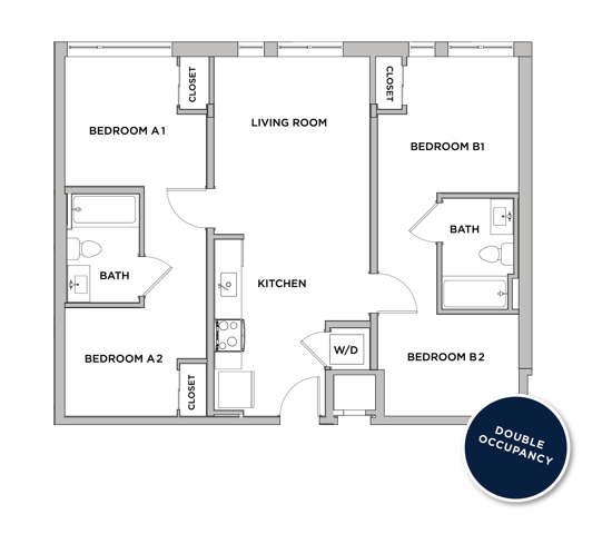 B6-M - 2x2 Floor plan
