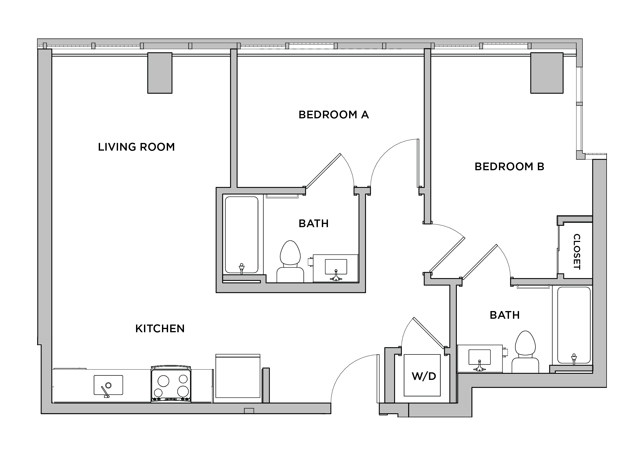 B7 - 2x2 Floor plan