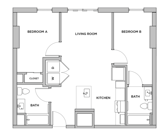 B10 - 2x2 Floor plan