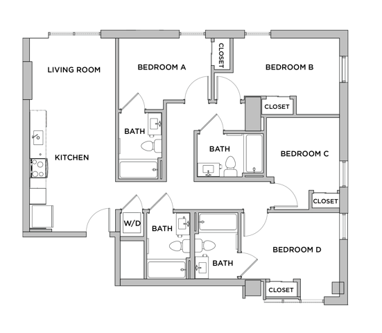 D2 - 4x4 Floor plan