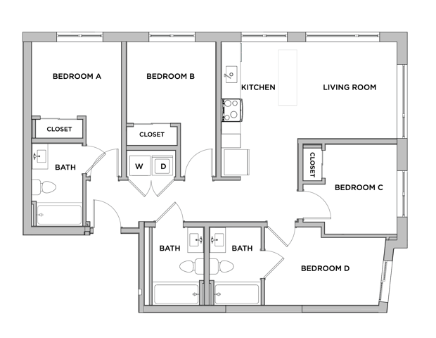 D2-M - 4x3 Floor plan