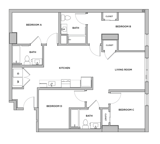 D5 - 4x3 Floor plan