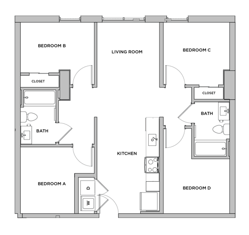 D6 - 4x2 Floor plan