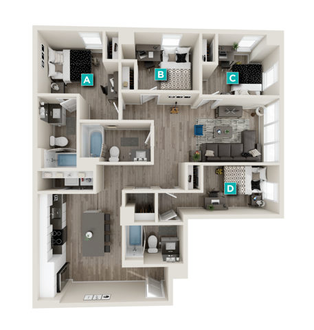 D7 - 4x3 Floor plan