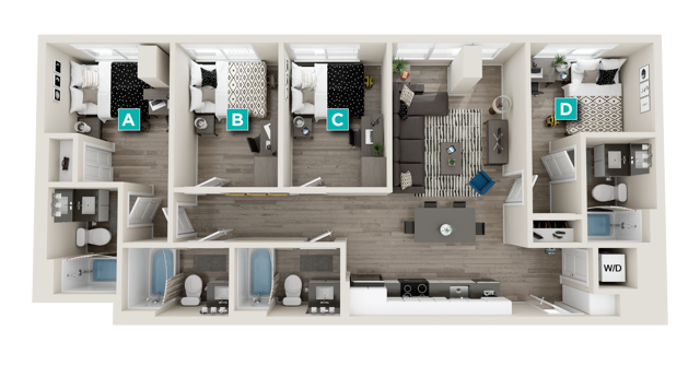 D8 - 4x4 Floor plan