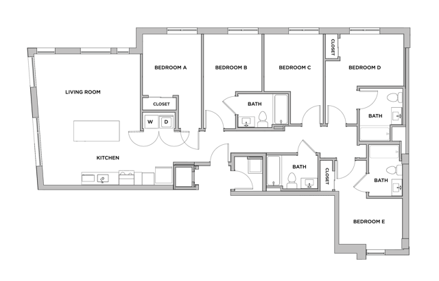 E1-M - 5x4 Floor plan