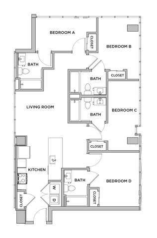 D4 - 4x4 Floor plan
